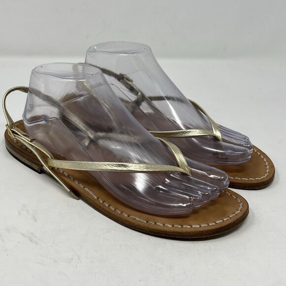 Cuccurullo Moda Capri Leather Strappy Sandals Gold Women’s EU 41 US 10 - Picture 2 of 7